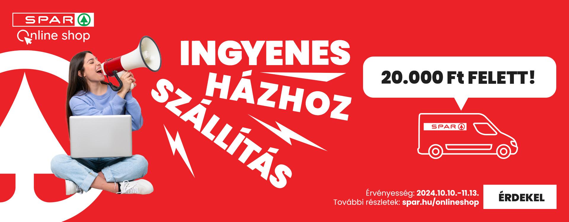 Ingyenes házhozszállítás a SPAR Online Shopban!