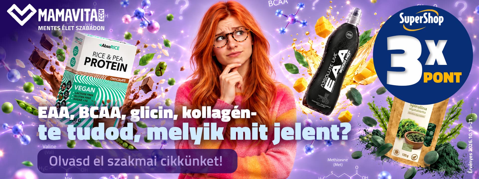 EAA, BCAA, glicin, kollagén – te tudod, melyik mit jelent?