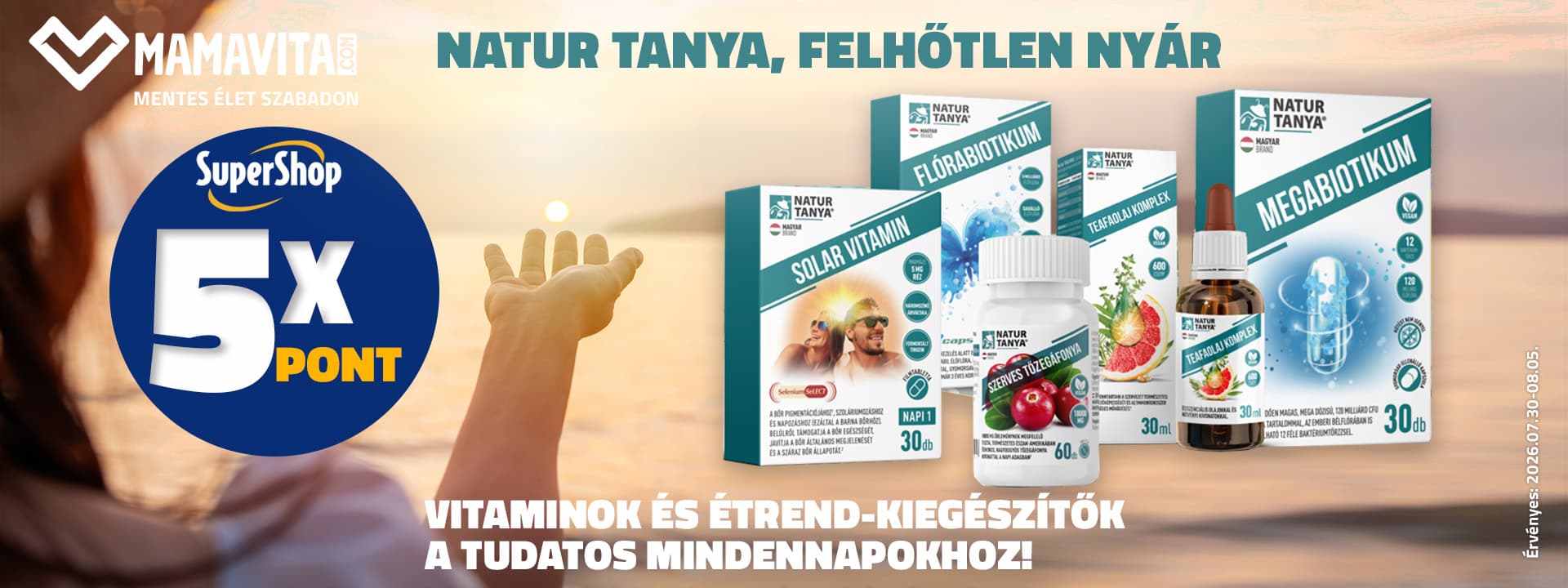 Natur Tanya vitaminok és étrend-kiegészítők 5x SuperShop ponttal!
