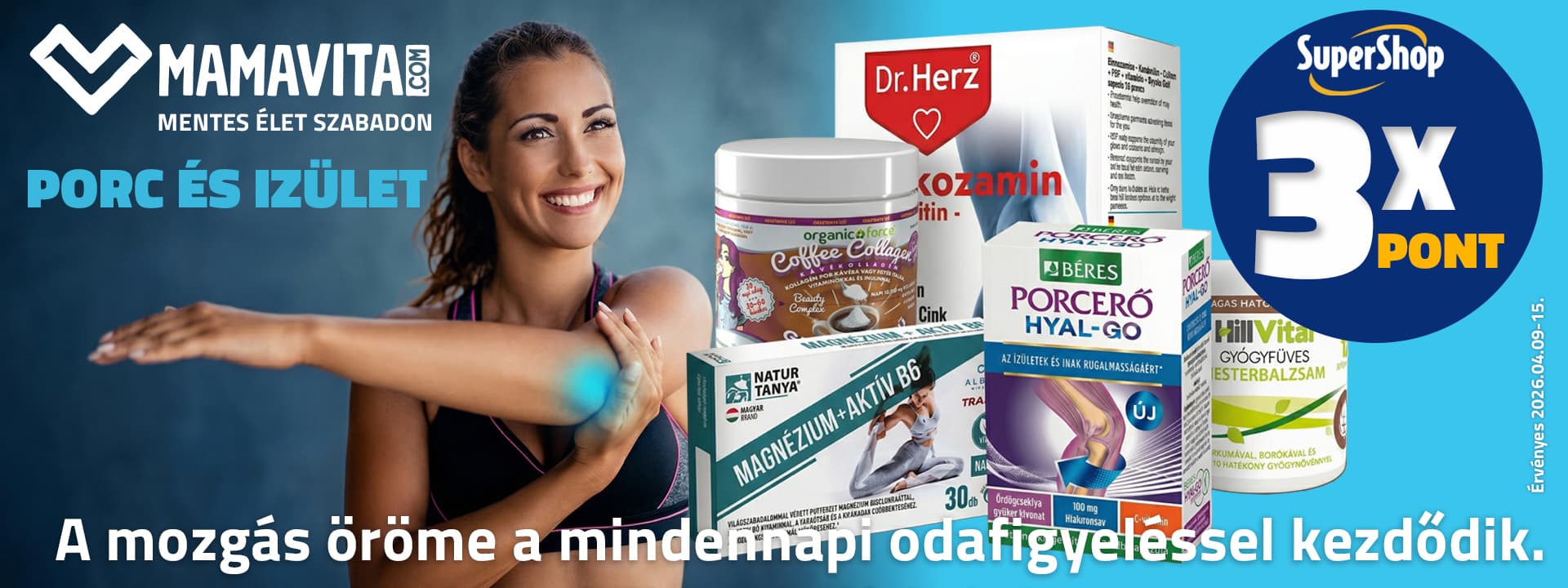 Porc és izület támogató étrend-kiegészítők most 3x SuperShop ponttal!