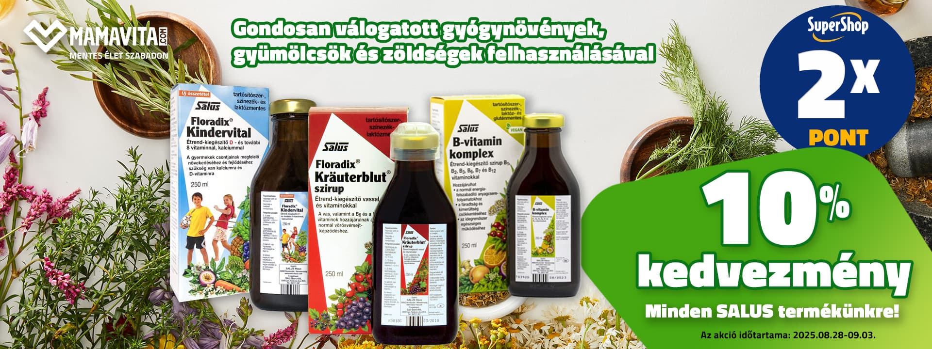 Salus étrendkiegészítők 10% kedvezménnyel és dupla SuperShop ponttal!