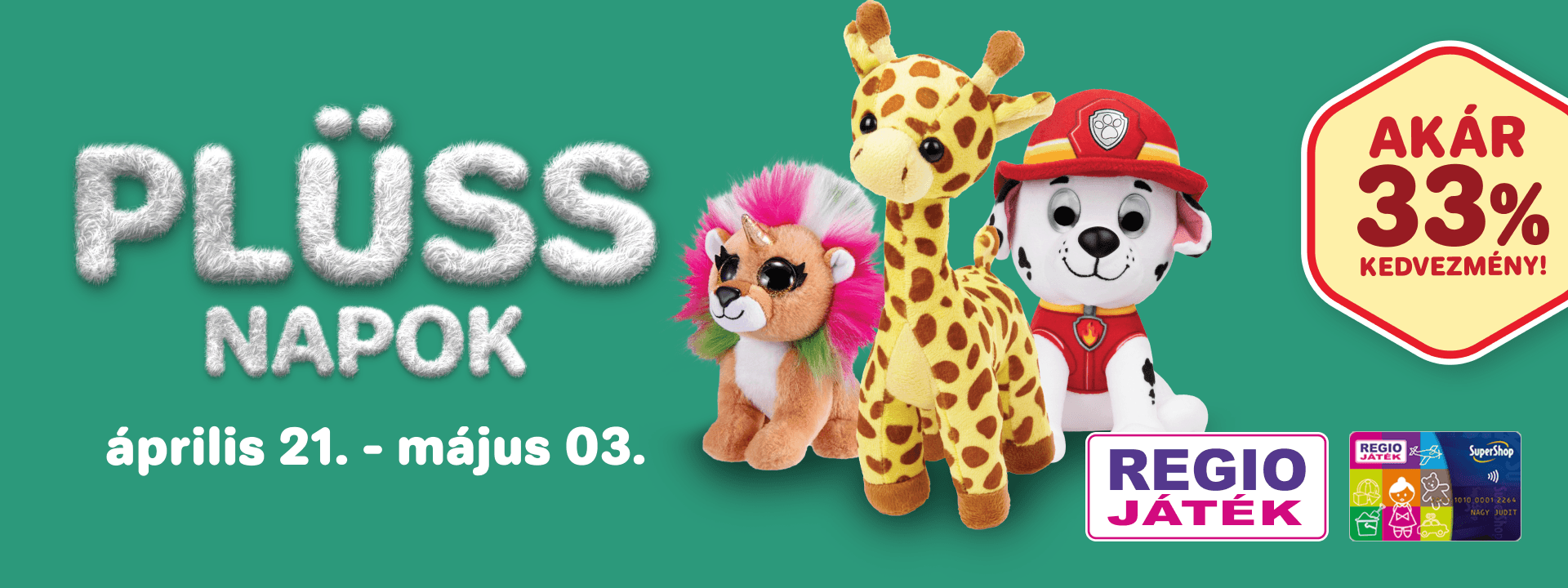 Elindultak a Plüss Napok a REGIO JÁTÉK-ban!