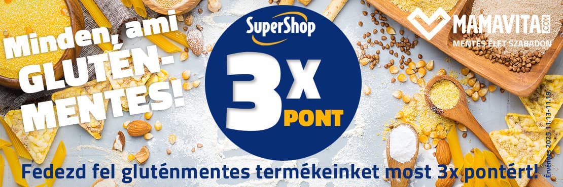 Gluténmentes termékek most 3x SuperShop pontért!
