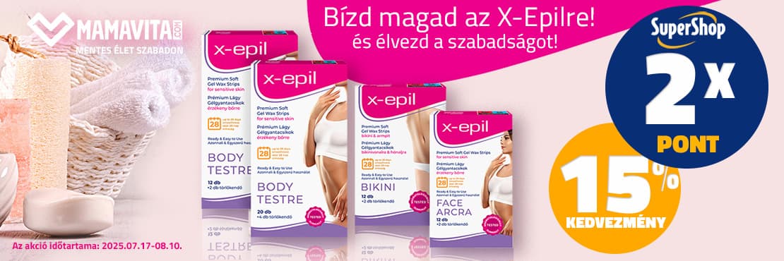 X-Epil termékek most 15% kedvezménnyel és dupla SuperShop ponttal!