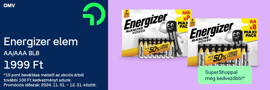 Energizer ajánlat az OMV töltőállomásokon!