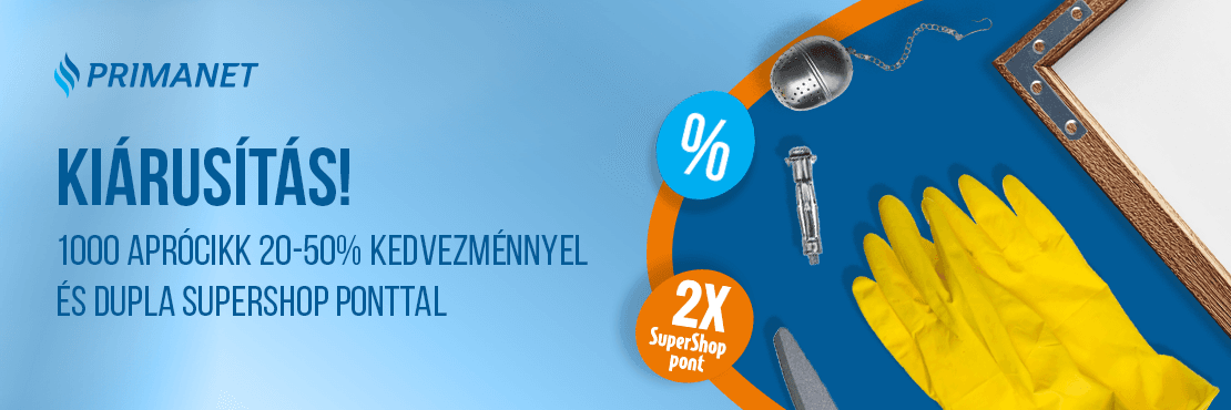 KIÁRUSÍTÁS! 1000 aprócikk 20-50% kedvezménnyel és 2x SuperShop ponttal!