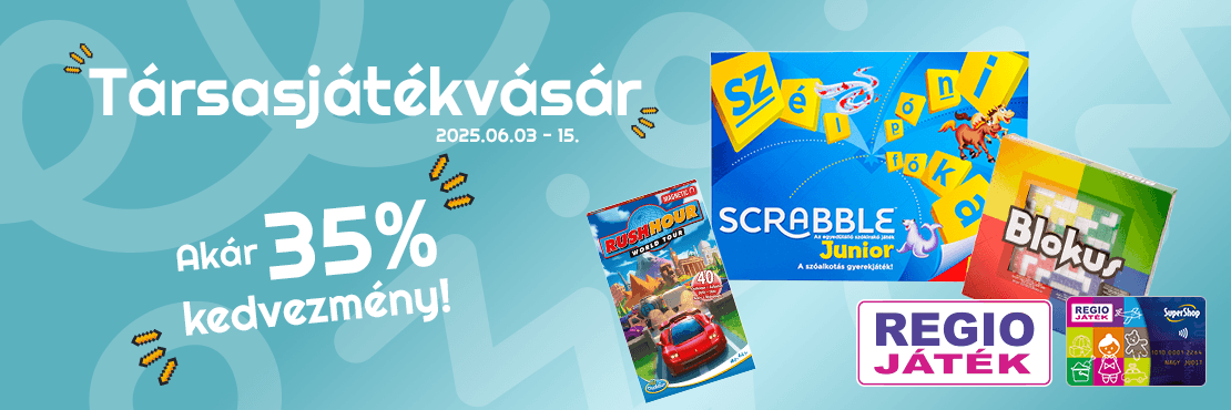 Társasjátékvásár a REGIO JÁTÉK áruházakban és online!