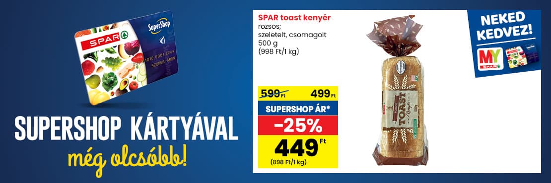 SuperShop kártyával kedvezőbb áron!