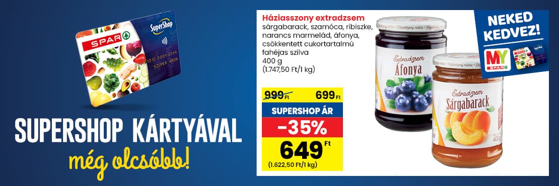 SuperShop kártyával kedvezőbb áron!