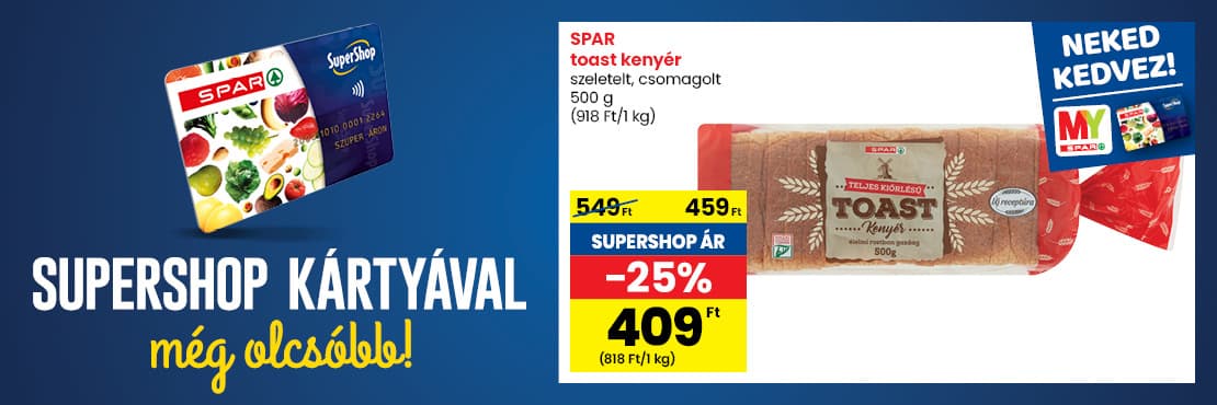 SuperShop kártyával kedvezőbb áron!