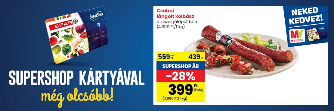 SuperShop kártyával kedvezőbb áron!