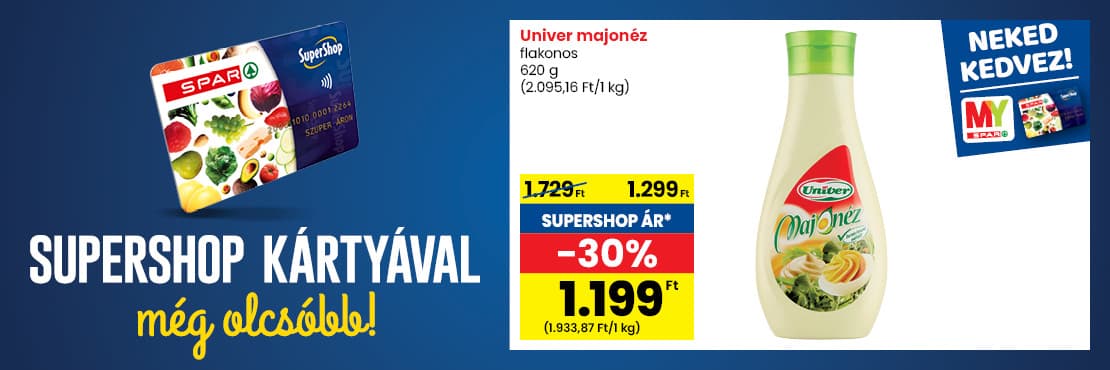 SuperShop kártyával kedvezőbb áron!