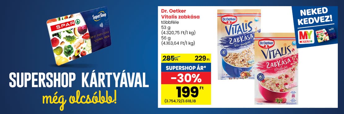 SuperShop kártyával kedvezőbb áron!