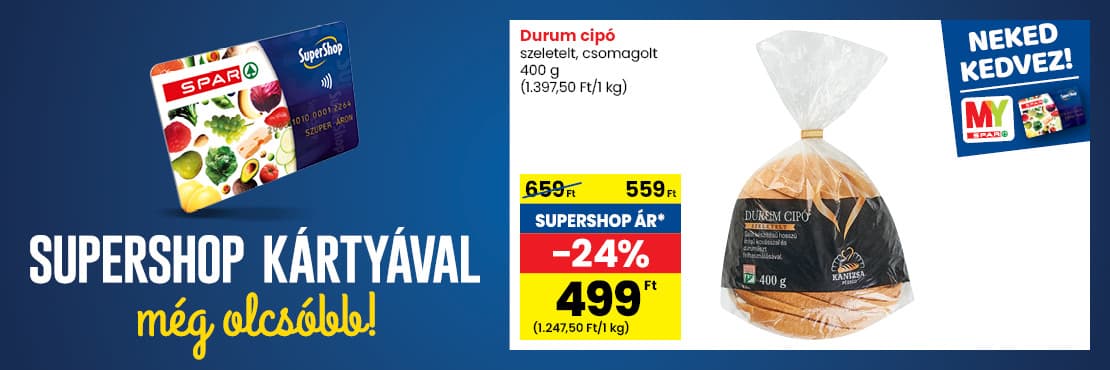 SuperShop kártyával kedvezőbb áron!