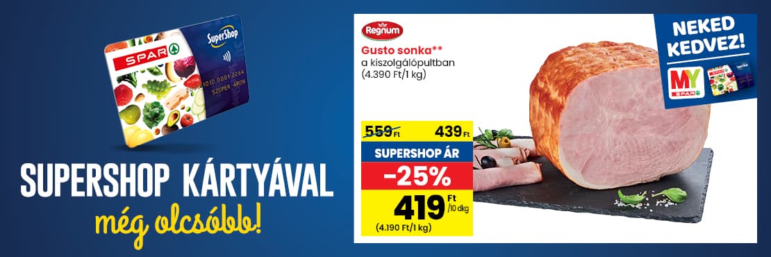 SuperShop kártyával kedvezőbb áron!