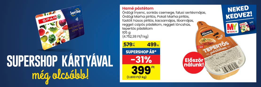 SuperShop kártyával kedvezőbb áron!
