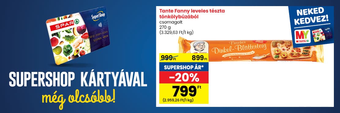 SuperShop kártyával kedvezőbb áron!
