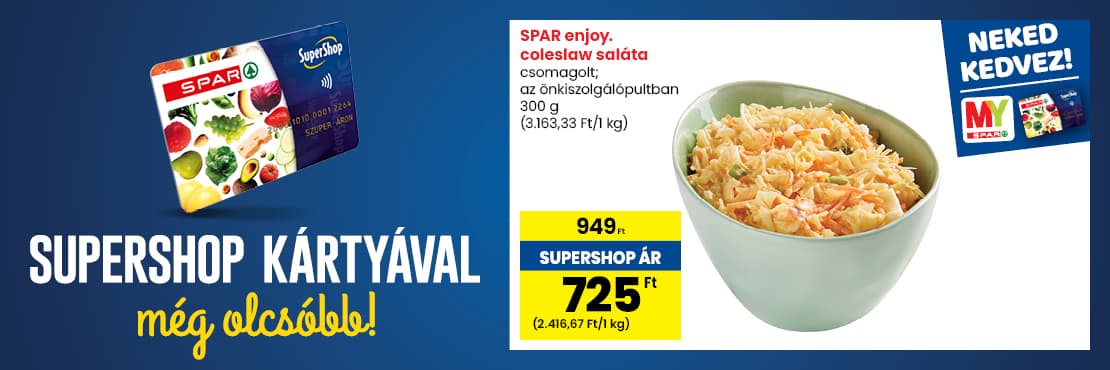 SuperShop kártyával kedvezőbb áron!