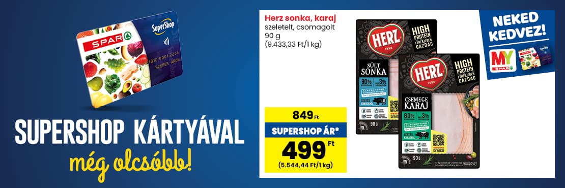 SuperShop kártyával kedvezőbb áron!