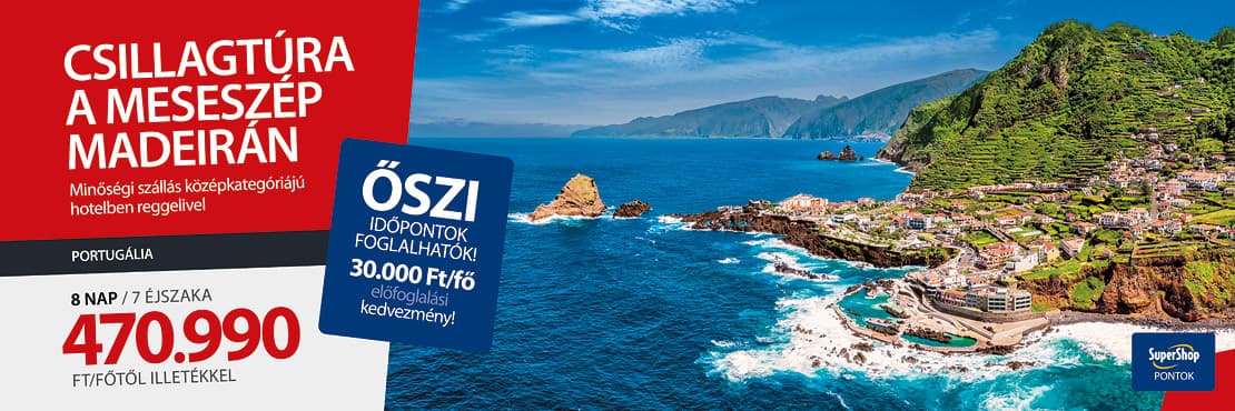 Madeira csillagtúra SuperShop kártyabirtokosoknak!